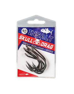Insalt Skulldrag Fishing Hooks are premium, high-quality hooks crafted from durable carbon steel and chemically sharpened for extreme penetration and holding power. Engineered for serious anglers, these hooks deliver unmatched strength and precision for landing big fish in the toughest conditions.